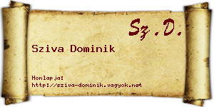 Sziva Dominik névjegykártya