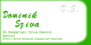 dominik sziva business card